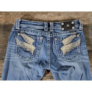 Miss Me Angel Wings Blue Denim Jeans 31 x 33  JP51637